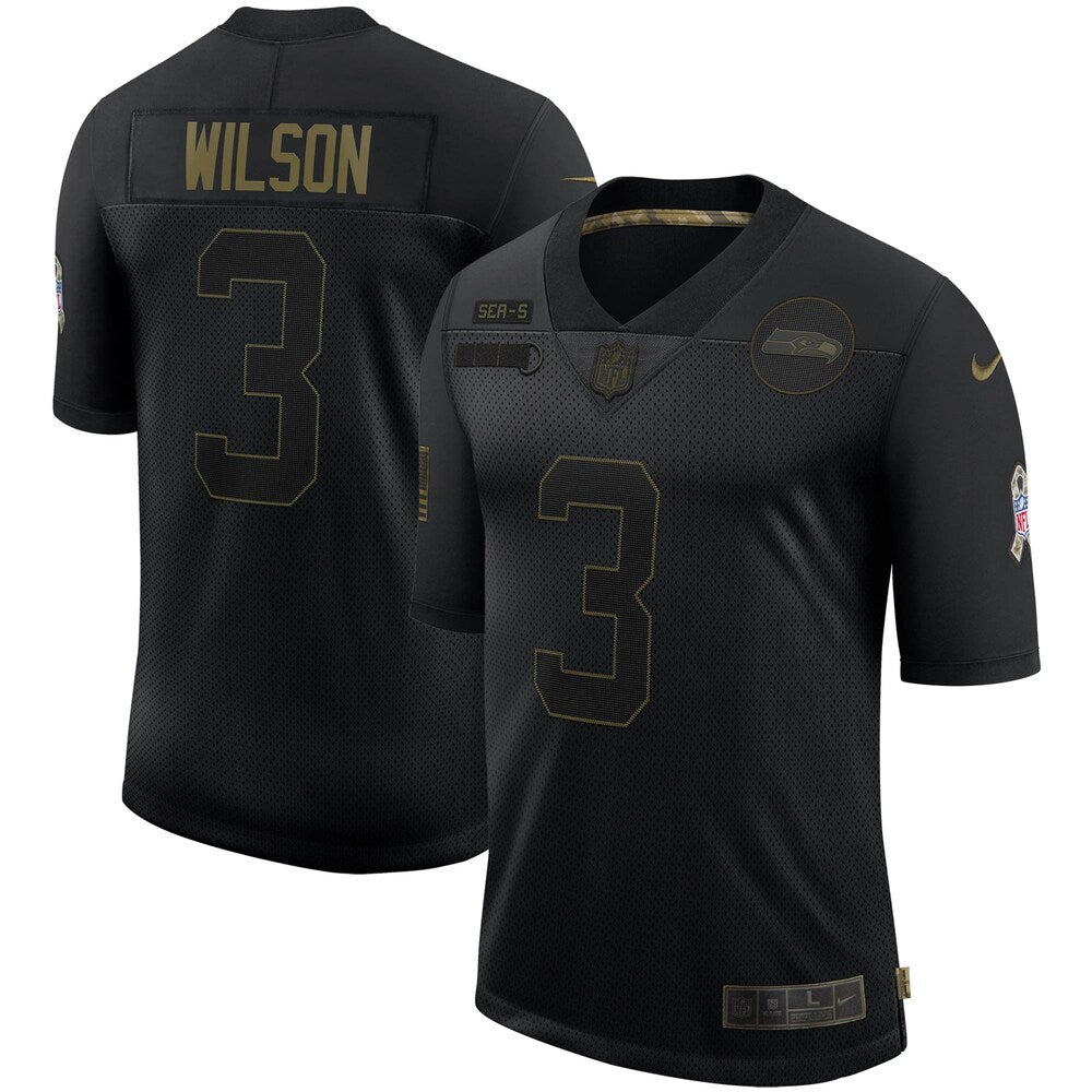 Russell Wilson Seattle Seahawks 2020 Salute To Service Limited Jersey Black
