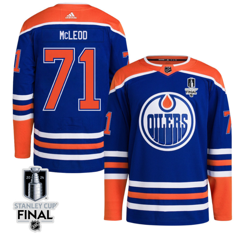 Ryan McLeod 71 Edmonton Oilers 2024 STANLEY CUP Final Home Primegreen Jersey Men