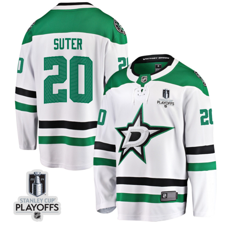 Ryan Suter 20 Dallas Stars 2024 NHL Playoffs Patch Away Breakaway Jersey Men