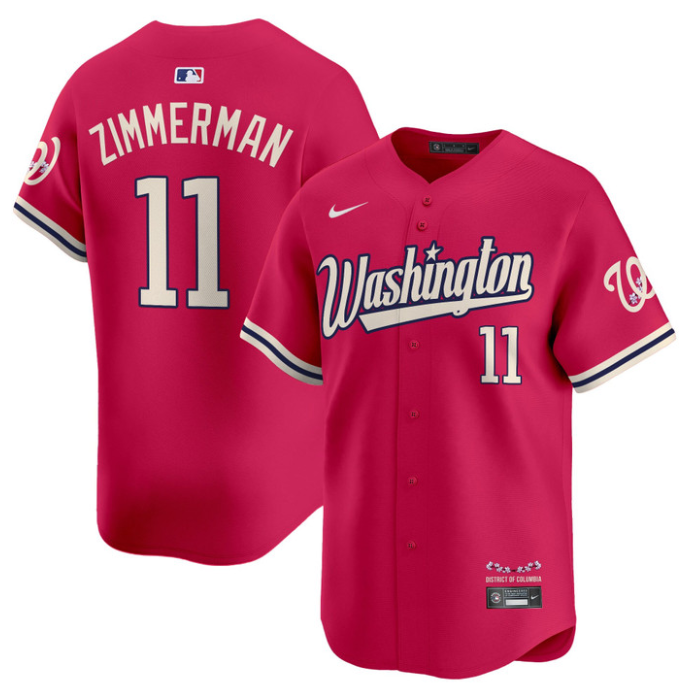 Ryan Zimmerman Jersey #11 Washington Nationals Vapor Limited All Stitched Pink