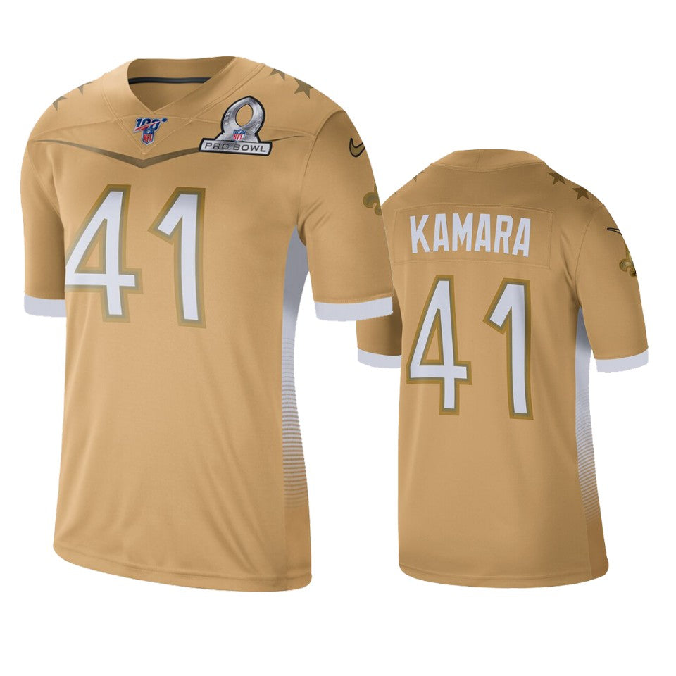 Saints Alvin Kamara Nfc 2020 Pro Bowl Gold Game Jersey