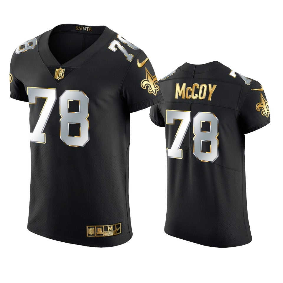 Saints Erik Mccoy Golden Edition Black Elite Jersey