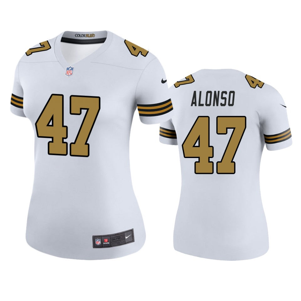 Saints Kiko Alonso White Color Rush Legend Jersey