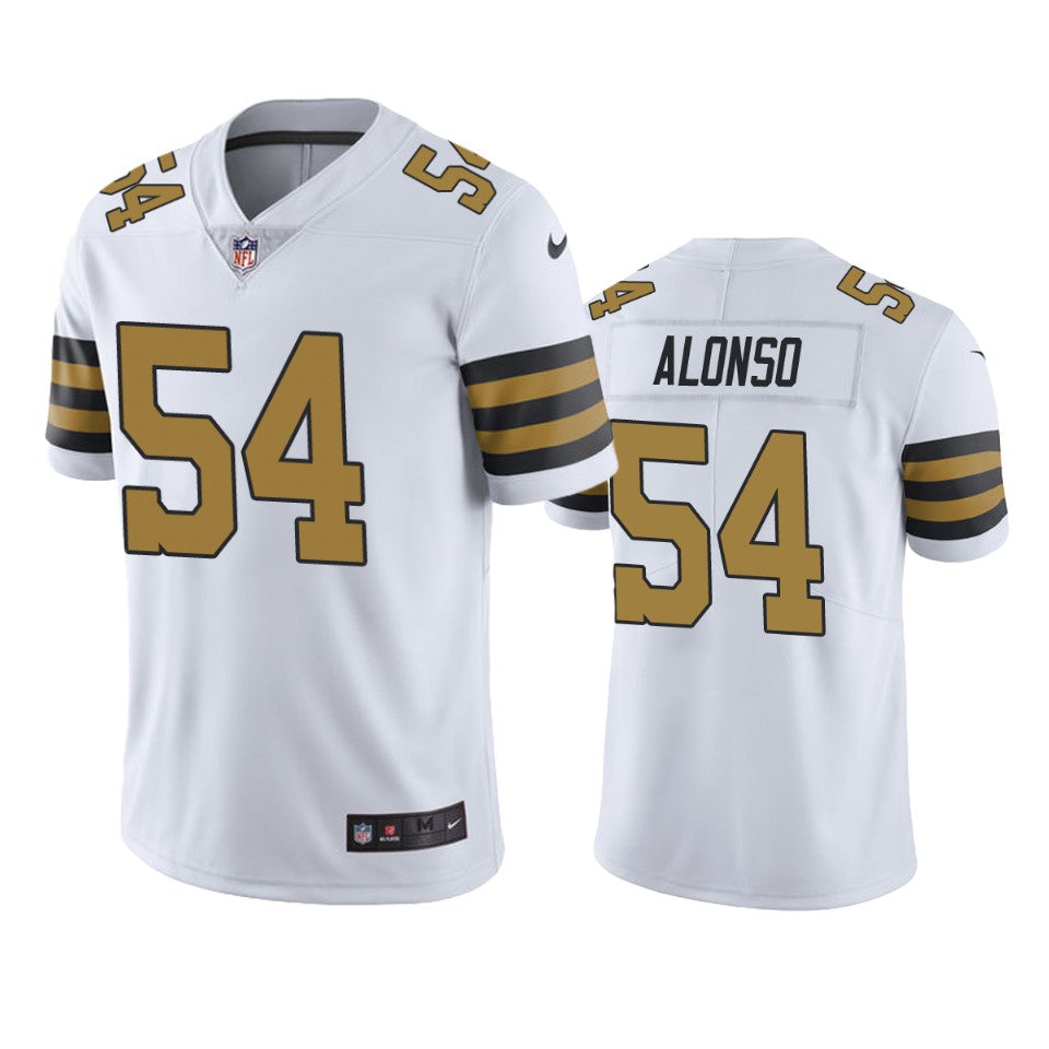 Saints Kiko Alonso White Color Rush Limited Jersey
