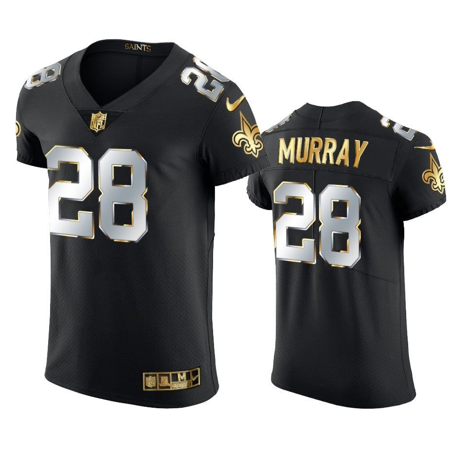 Saints Latavius Murray Golden Edition Black Elite Jersey
