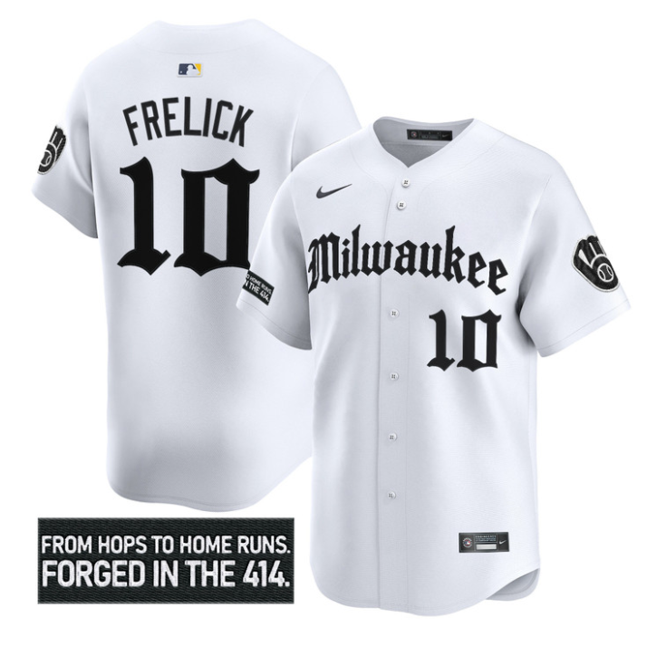 Sal Frelick Jersey #10 Milwaukee Brewers Gothic 414 Shadows Edition White