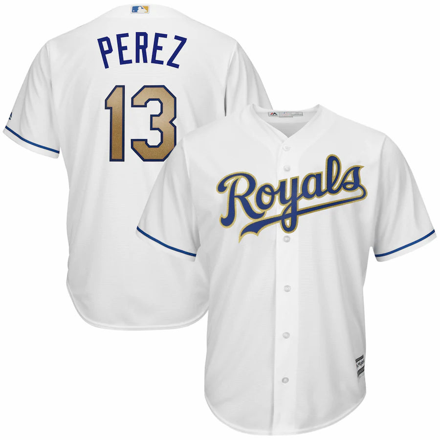 Salvador Perez Kansas City Royals Majestic 2017 Home Cool Base Replica Jersey White