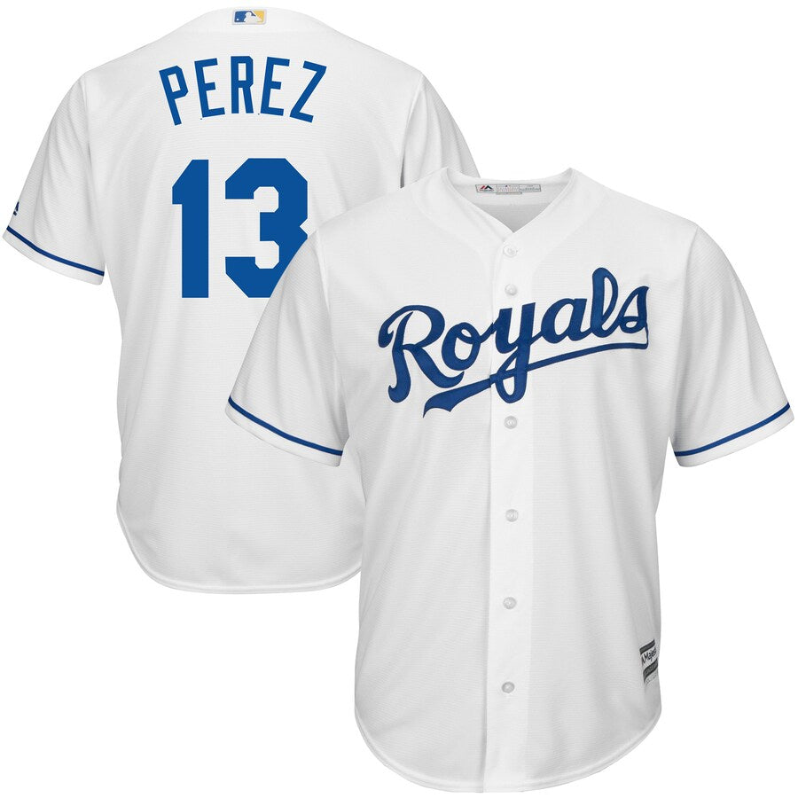 Salvador Perez Kansas City Royals Majestic Cool Base Player Jersey White