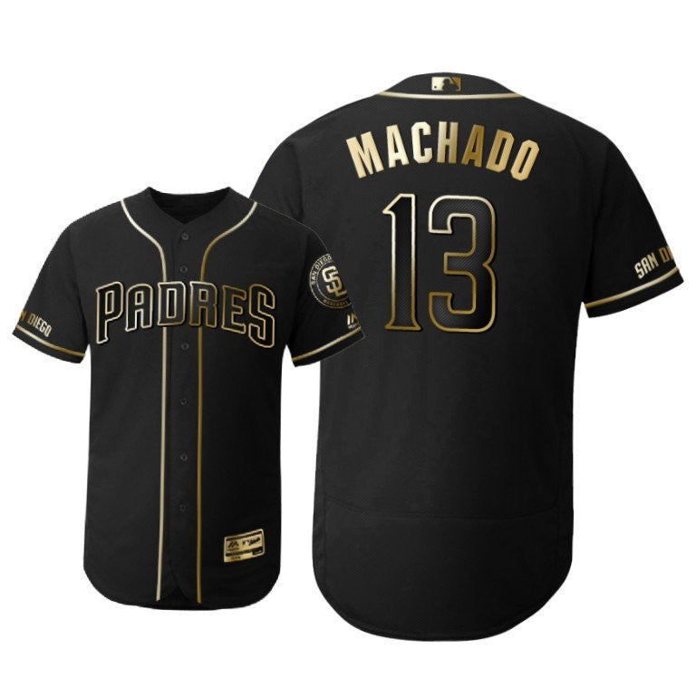 San Diego Padres 13 Manny Machado Mlb 2019 Golden Brandedition Black Jersey Gift For Padres Fans
