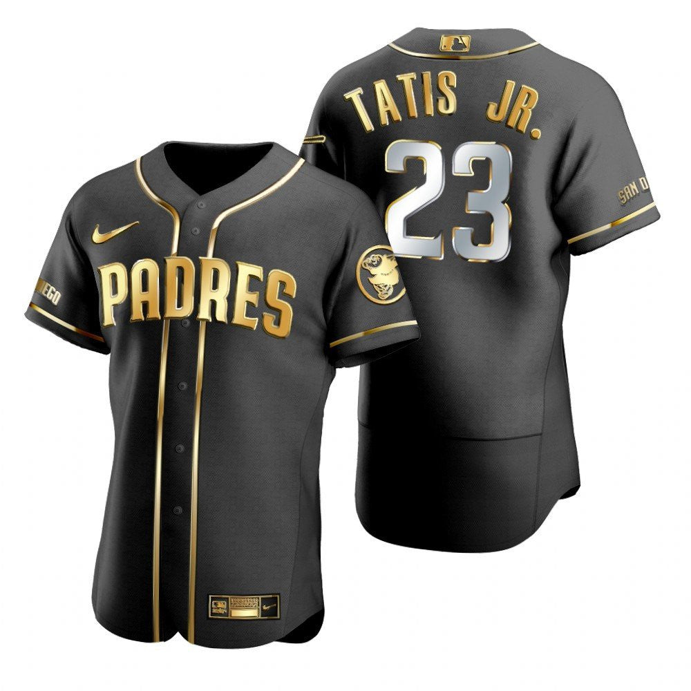 San Diego Padres 23 Fernando Tatis Jr Mlb Golden Brandedition Black Jersey Gift For Padres Fans