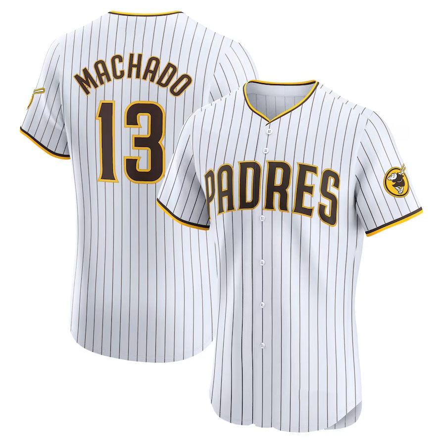 San Diego Padres #13 Manny Machado Home Elite Jersey White Stitched Baseball J