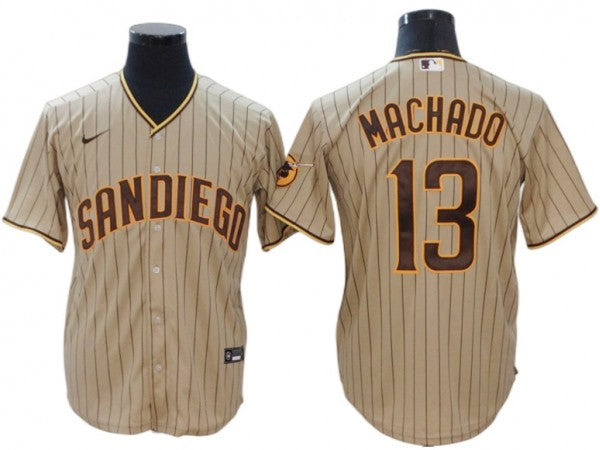 San Diego Padres #13 Manny Machado Sand Alternate Cool Base Jersey