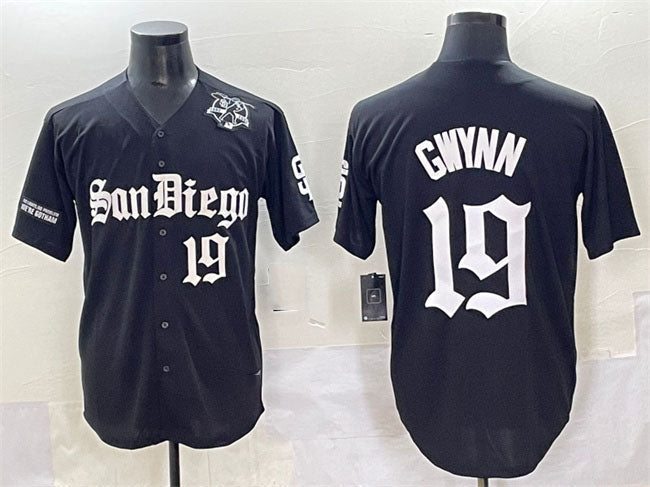 San Diego Padres #19 Tony Gwynn Black Gothic Edition Vapor Limited Stitched Base