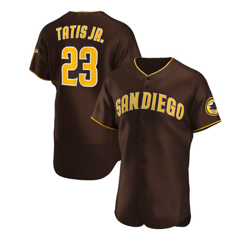 San Diego Padres #23 Fernando Tats Jr. Road Authentic Player Jersey Brown Base