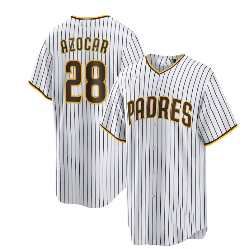 San Diego Padres #28 Jos Azocar Home Replica Player Jersey White Baseball Jers