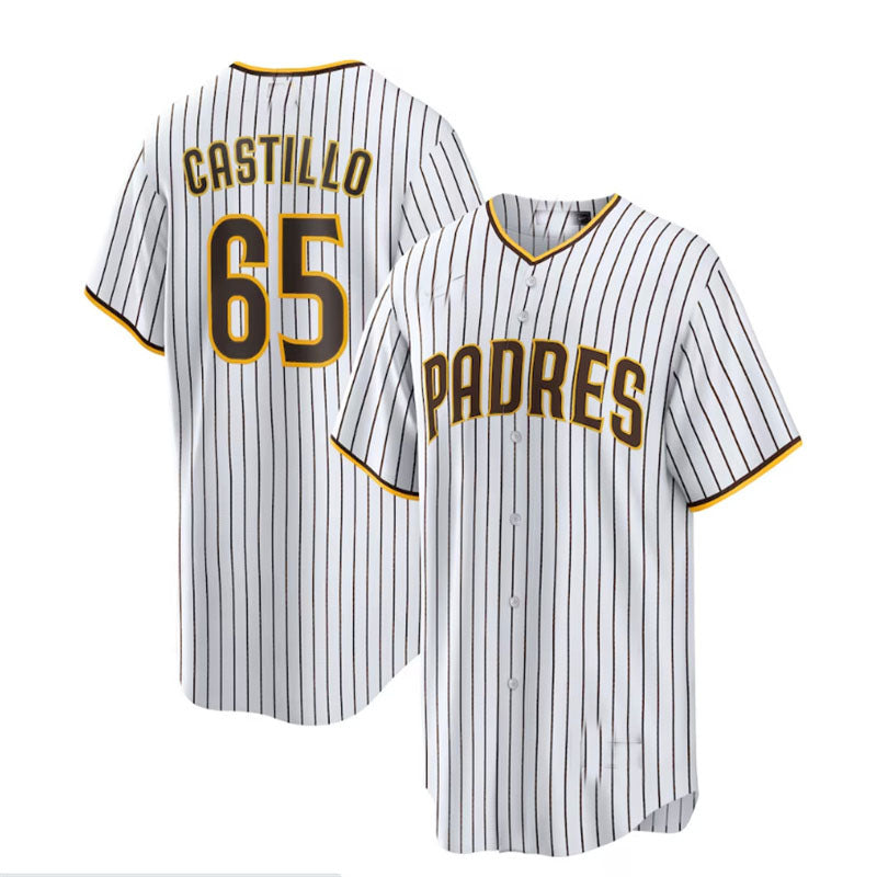San Diego Padres #65 Jos Castillo Home Replica Player Jersey White Baseball Je