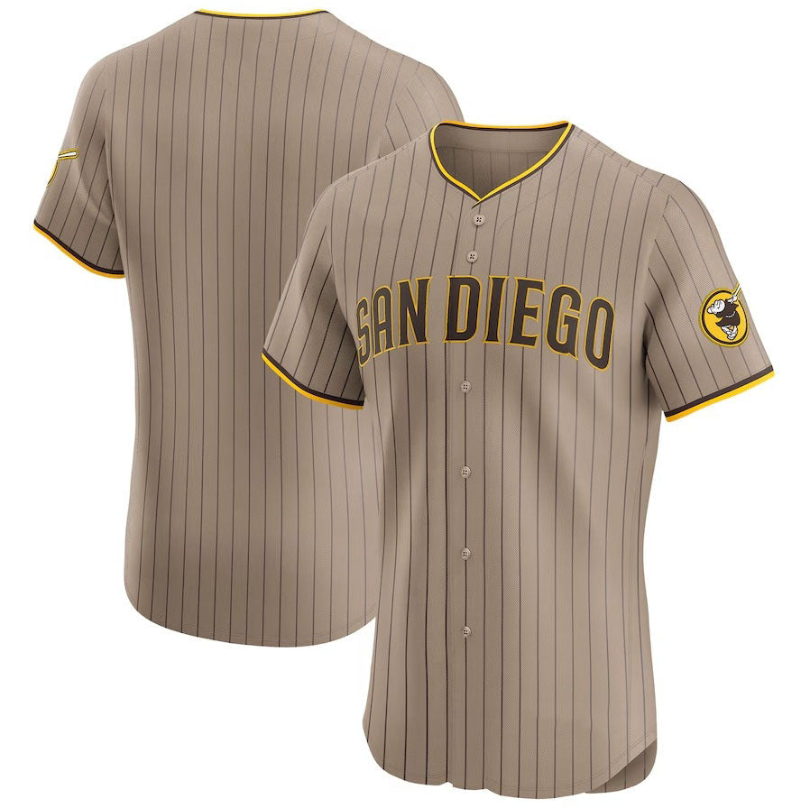 San Diego Padres Alternate Vapor Premier Elite Patch Jersey Sand Stitched Base