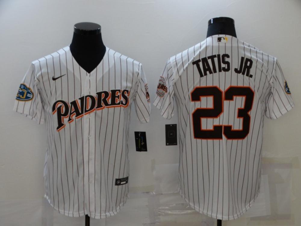 San Diego Padres Fernando Tatis Jr. White Throwback Replica Jersey
