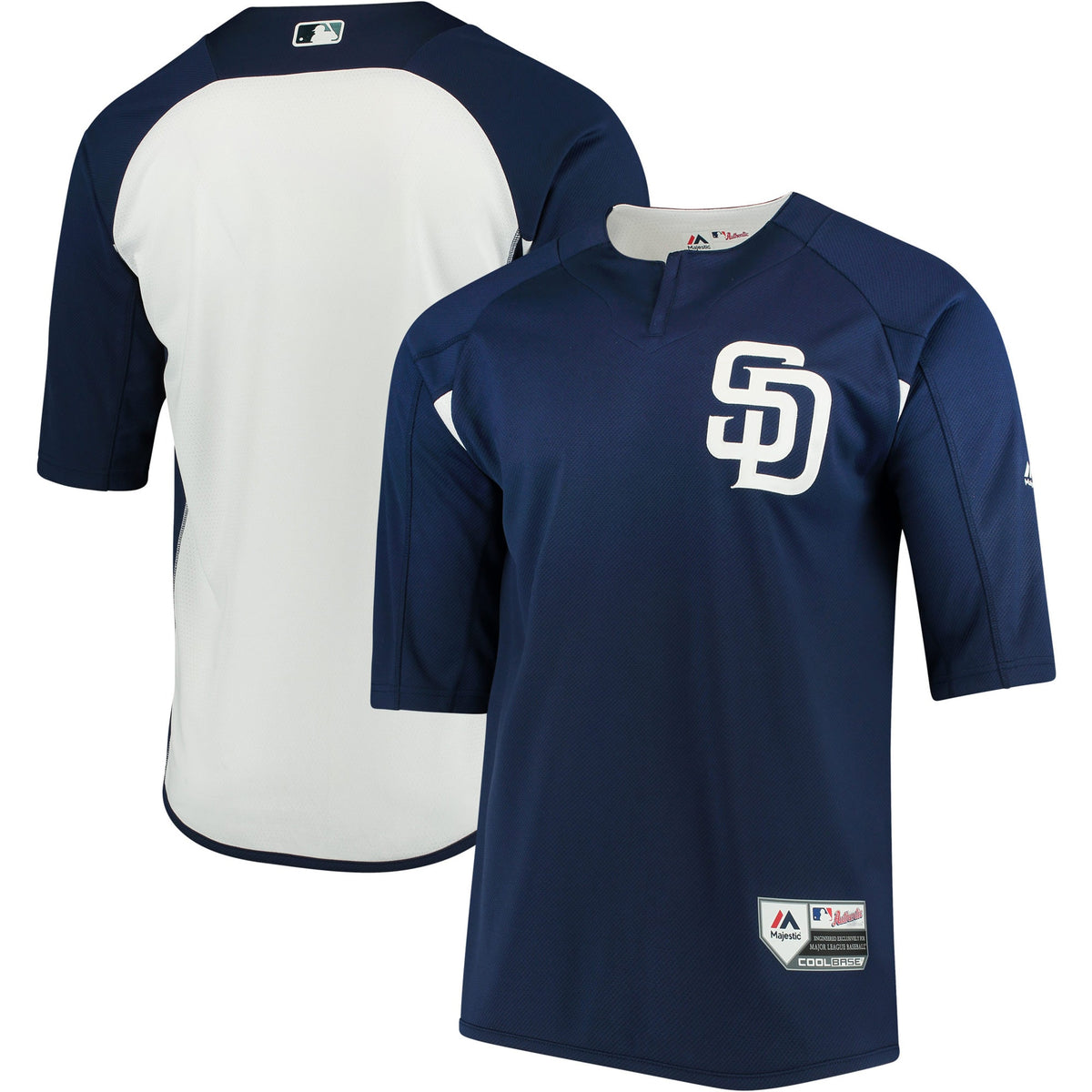San Diego Padres Majestic Authentic Collection On field 34 sleeve Batting Practice Jersey Navywhite