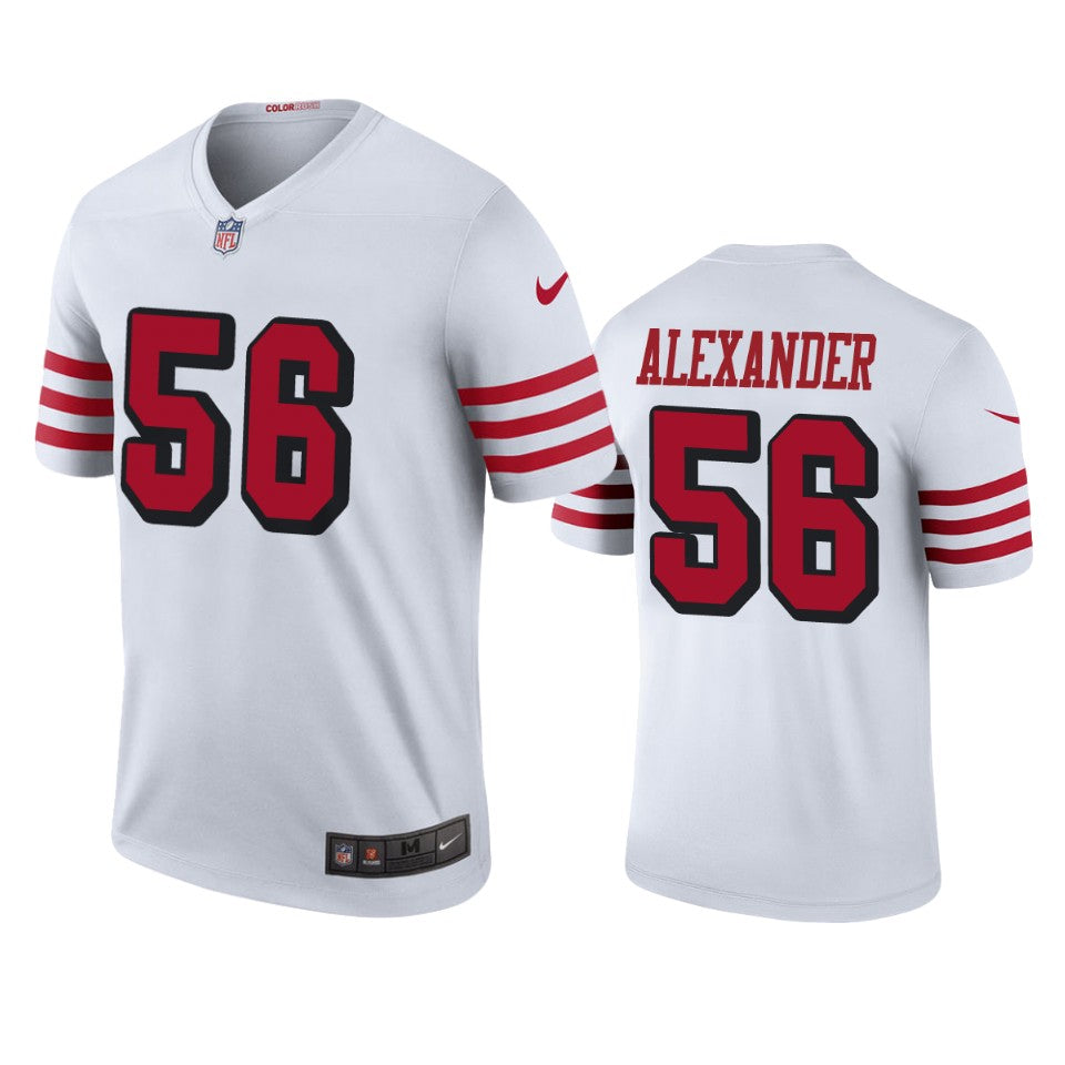 San Francisco 49ers 56 Kwon Alexander White Color Rush Legend Jersey Mens