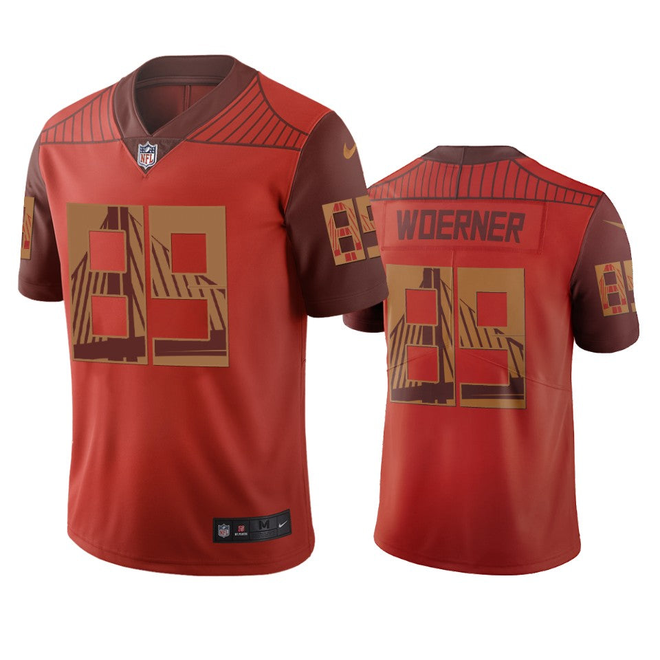 San Francisco 49ers Charlie Woerner Orange City Edition Vapor Limited Jersey