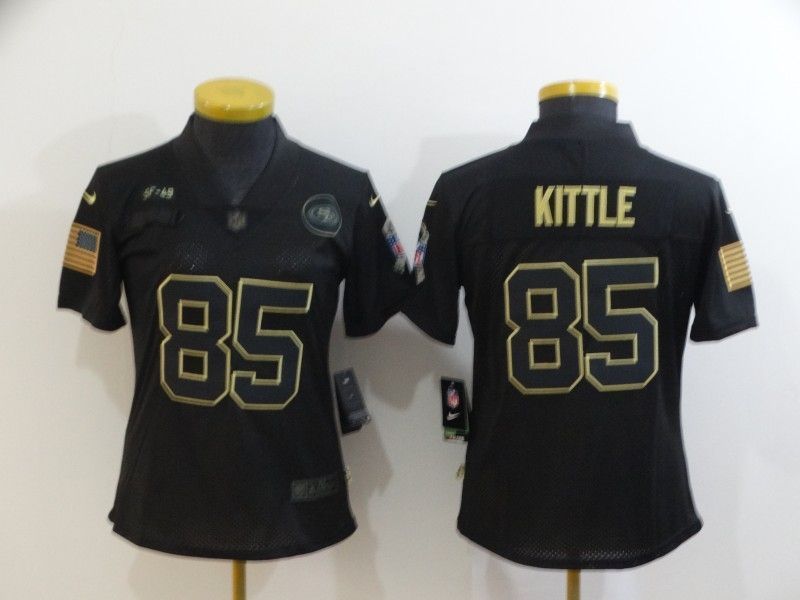 San Francisco 49ers George Kittle 85 Nfl 2020 Black Womens Jersey