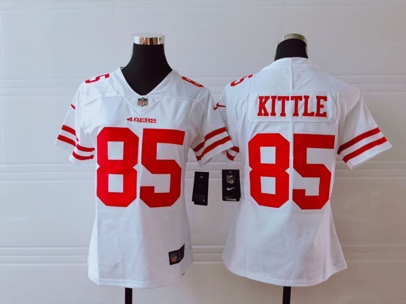 San Francisco 49ers George Kittle 85 Nfl 2020 White Womens Jersey