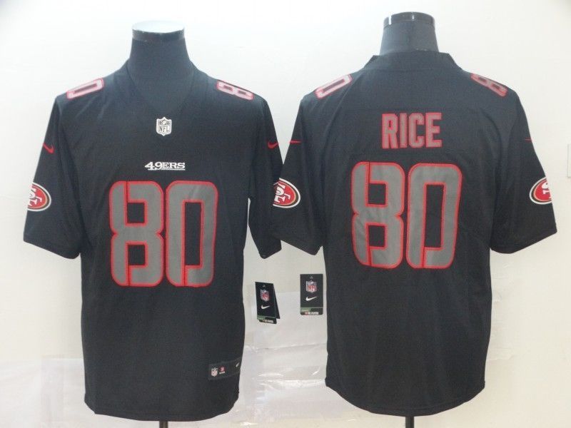 San Francisco 49ers Jerry Rice 80 2020 Nfl Black Jersey Jersey