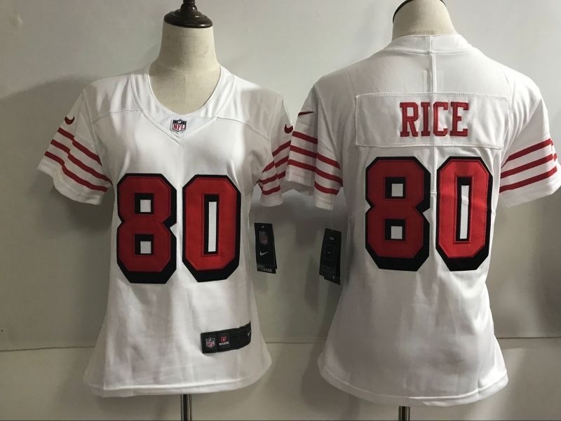 San Francisco 49ers Jerry Rice 80 2020 Nfl White Womens Jersey Jersey