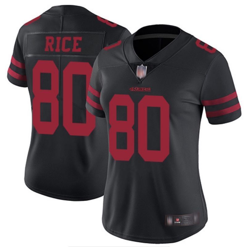 San Francisco 49ers Jerry Rice 80 Nfl 2020 Black Womens Jersey