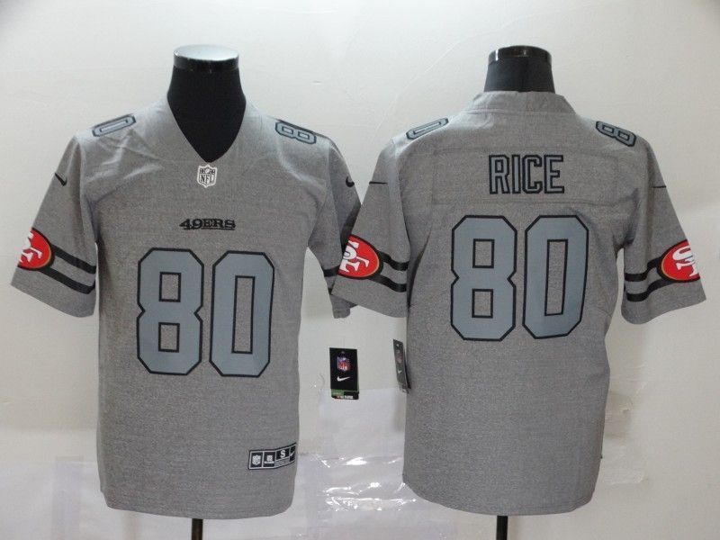 San Francisco 49ers Jerry Rice 80 Nfl 2020 Grey Jersey