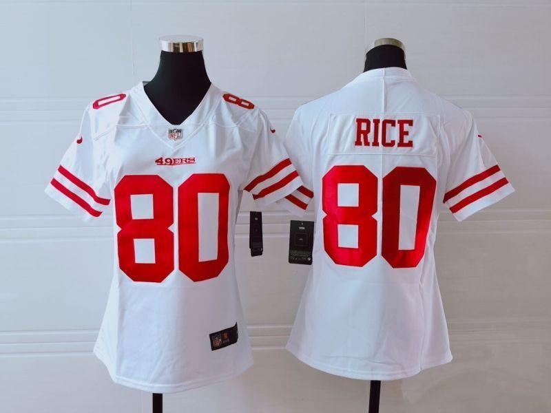 San Francisco 49ers Jerry Rice 80 Nfl 2020 White Womens Jersey