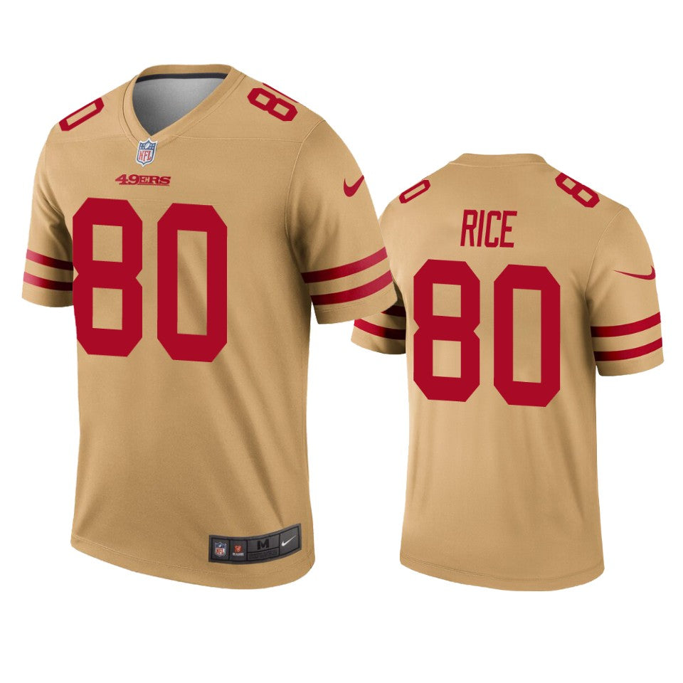 San Francisco 49ers Jerry Rice Gold Inverted Legend Jersey