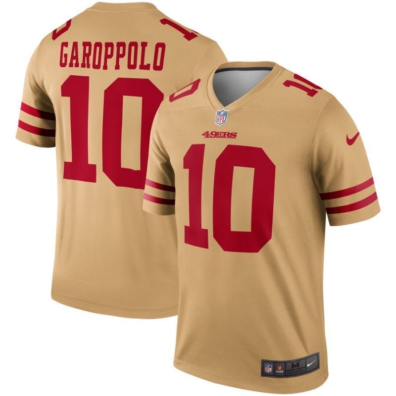 San Francisco 49ers Jimmy Garoppolo 10 2020 Nfl Golden Jersey Jersey