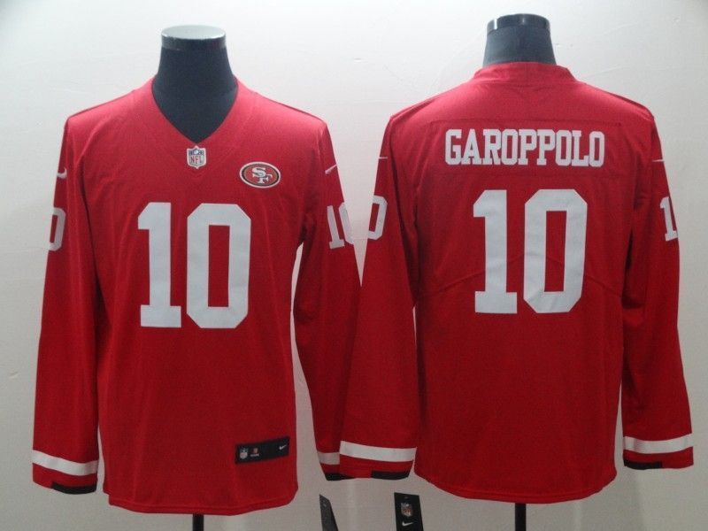 San Francisco 49ers Jimmy Garoppolo 10 2020 Nfl Red Long Sleeve Jersey Jersey