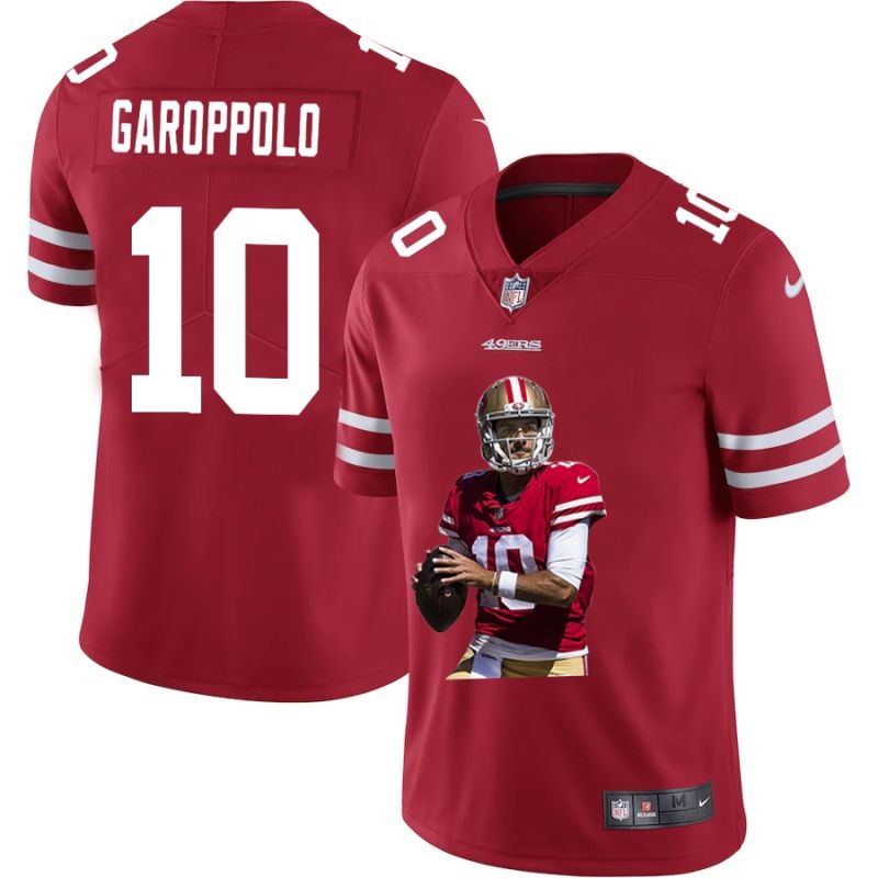 San Francisco 49ers Jimmy Garoppolo 10 Nfl Portrait Brandedition Red Jersey