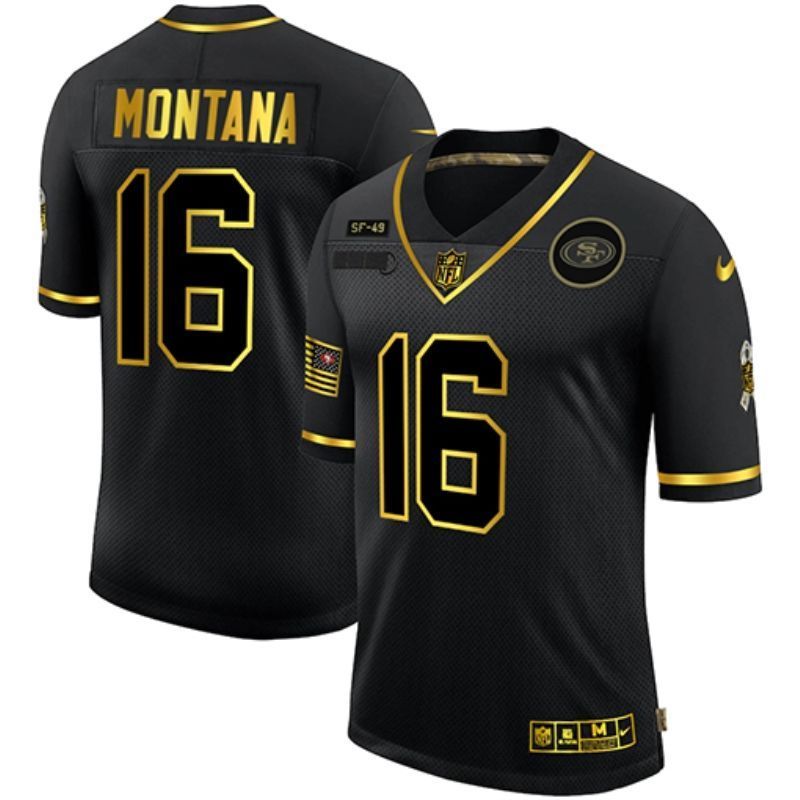 San Francisco 49ers Joe Montana 16 Nfl 2020 Black Jersey
