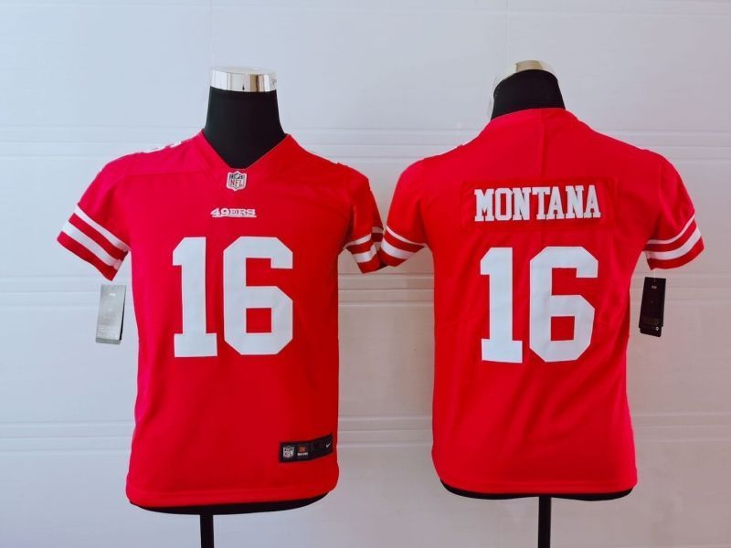 San Francisco 49ers Joe Montana 16 Nfl 2020 Red Orange Jersey