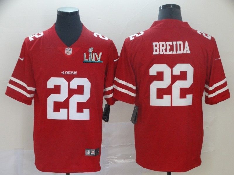 San Francisco 49ers Matt Breida 22 2020 Nfl Red Jersey Jersey