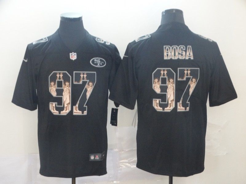 San Francisco 49ers Nick Bosa 97 Statue Of Liberty 2020 Nfl Black Jersey Jersey