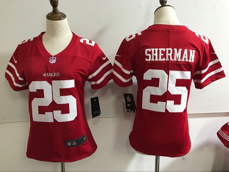 San Francisco 49ers Richard Sherman 25 2020 Nfl Red Womens Jersey Jersey