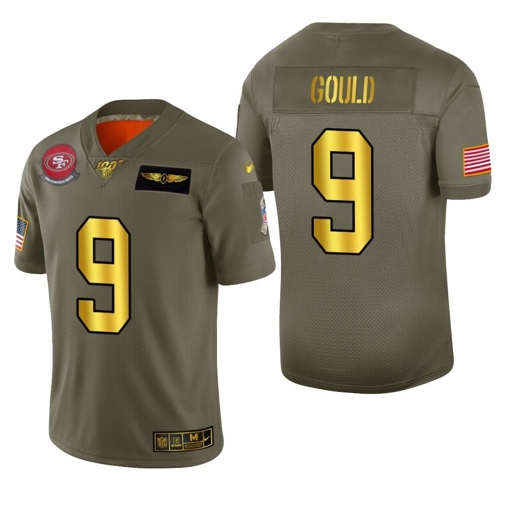 San Francisco 49ers Robbie Gould 2019 Salute To Service Nfl 100 Mens Jersey Metallic