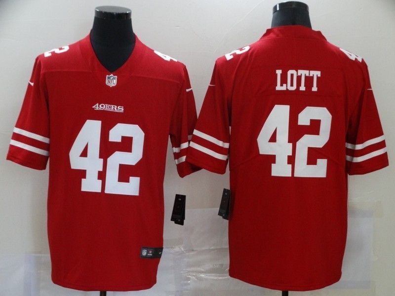 San Francisco 49ers Ronnie Lott 42 Nfl 2020 Red Jersey