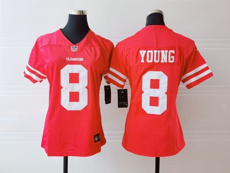 San Francisco 49ers Steve Young 8 Nfl 2020 Dark Pink Womens Jersey