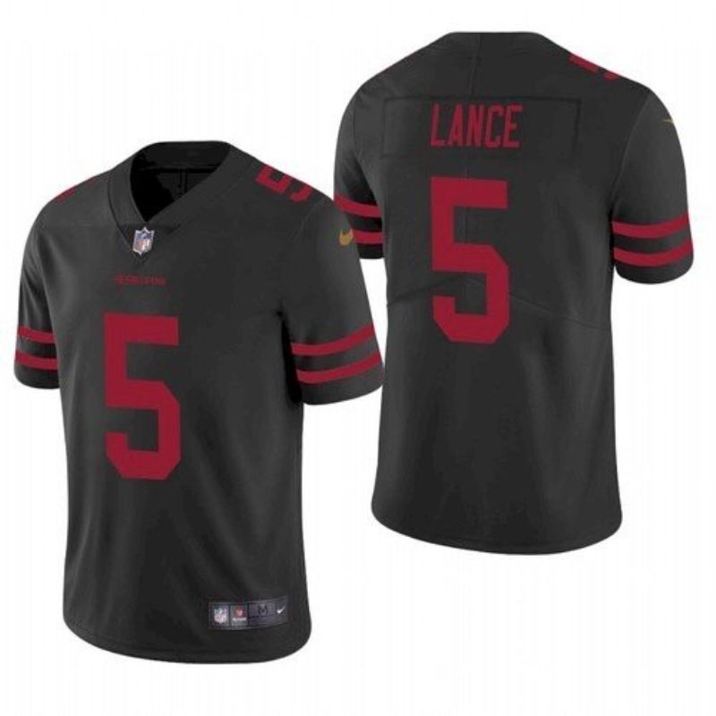 San Francisco 49ers Trey Lance 5 2021 Draft Nfl Black Jersey For Fans