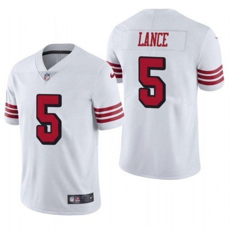 San Francisco 49ers Trey Lance 5 2021 Draft Nfl White Jersey For Fans