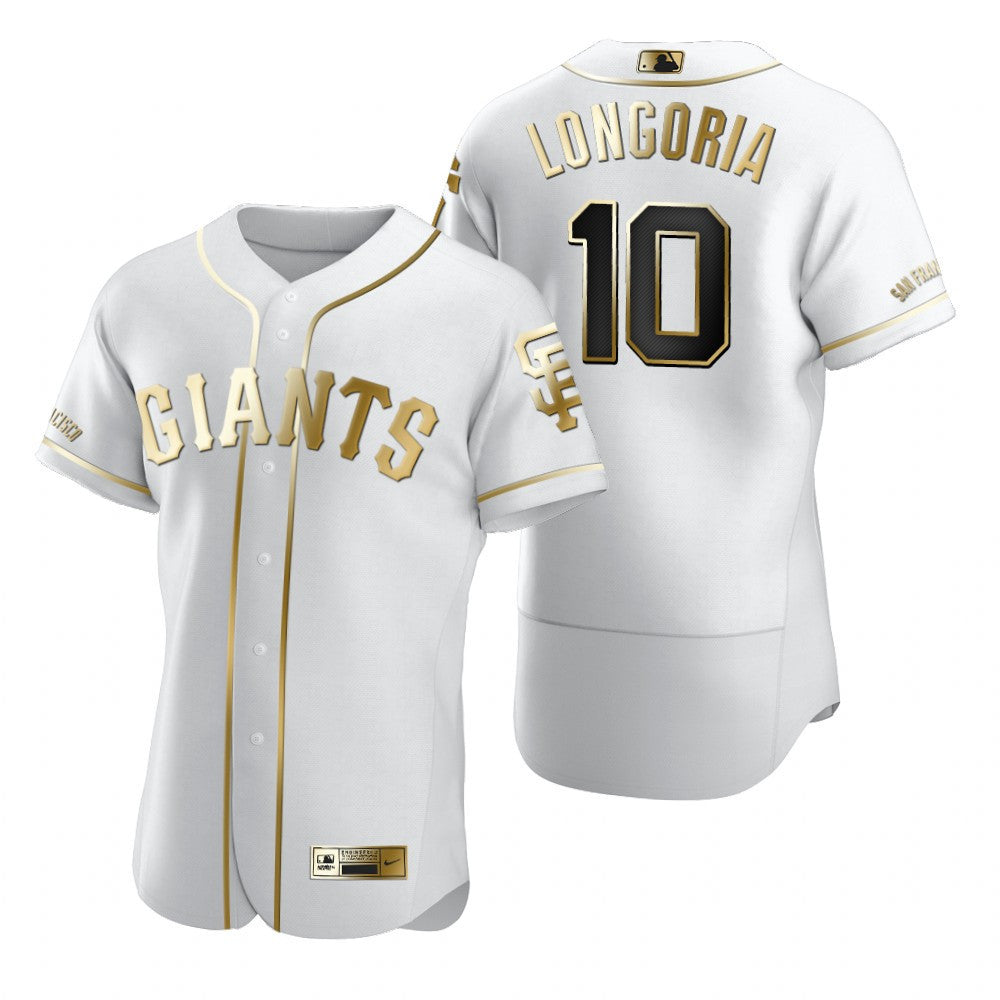 San Francisco Giants 10 Evan Longoria Mlb Golden Brandedition White Jersey Gift For Giants Fans