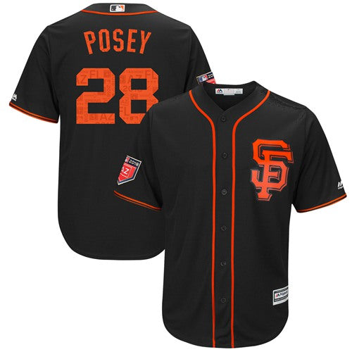 San Francisco Giants 28 Buster Posey Black 2018 Spring Training Cool Base Stitched Mlb Jersey