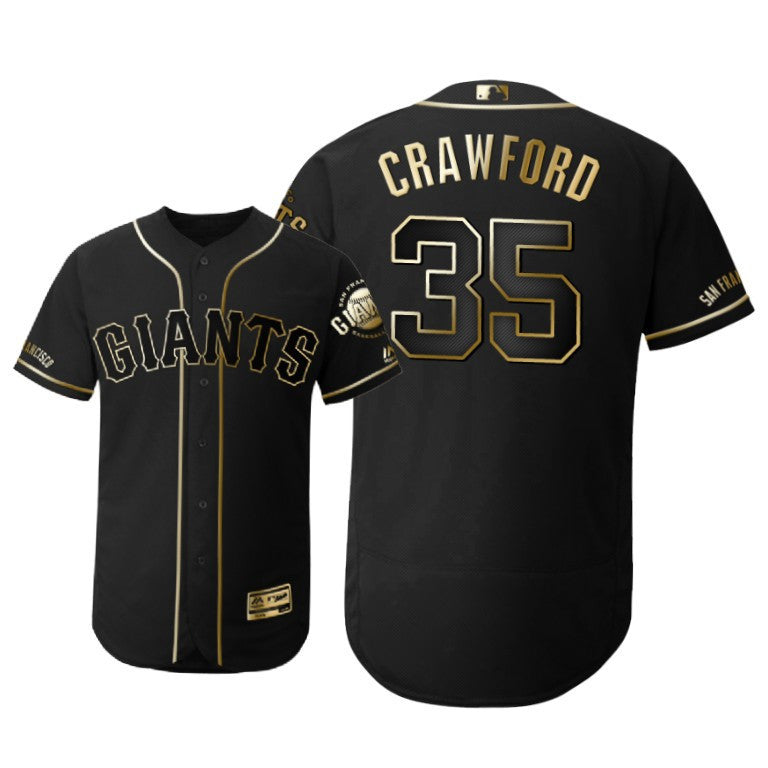 San Francisco Giants 35 On Crawford Mlb 2019 Golden Brandedition Black Jersey Gift For Giants Fans