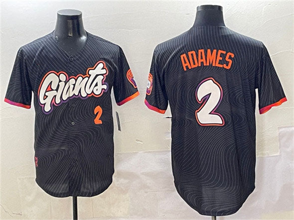San Francisco Giants #2 Willy Adames Anthracite 2025 City Connect Limited Stitch